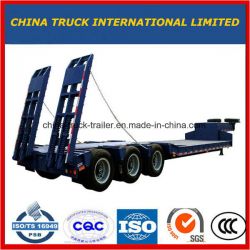 Blue 3axles Excavator Transport Gooseneck Lowboy Low Bed Lowbed Semi Trailer