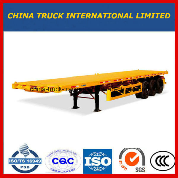 3 Axles Semi Trailer Flatbed Flat Bed Truck Semi Trailer for Sale 