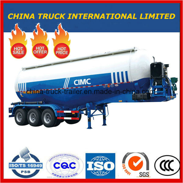 Tri-Axle 30-70m3 Bulk Cement Truck Powder Tank Semi Trailer 