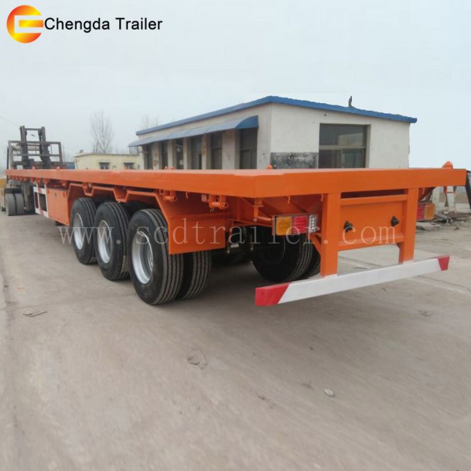 China Factory 40ton 40FT Container Flatbed Trailer for Sale Images 1