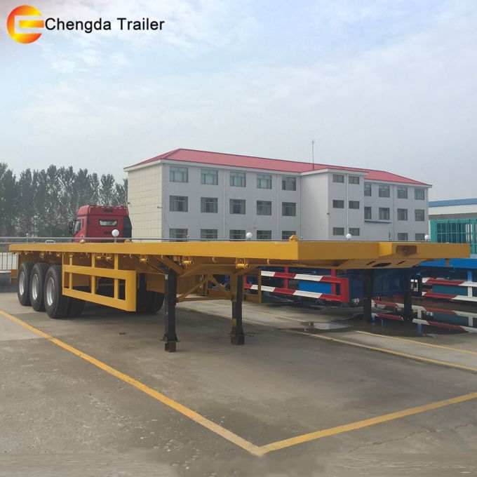 20FT 40FT Flatbed Container Chassis Flat Bed Semi Trailer Images 1