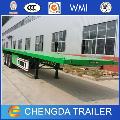 3 Axles 40FT and 20feet Container Flatbed Semi Trailer with Container Lock Images 1