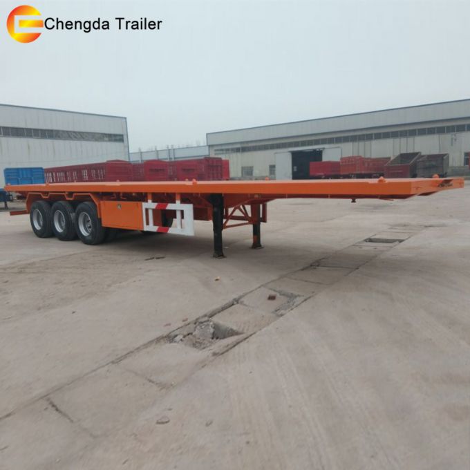 2axle 3axle 20FT and 40FT Flatbed Container Semi Truck Trailer for Sale Images 1