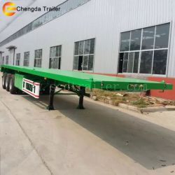3axle Trailer 40ton Loading Flat Bed Trailer for Container Transportation