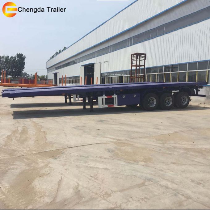 3 Axle 40FT Flatbed Container Chassis Trailer Images 1