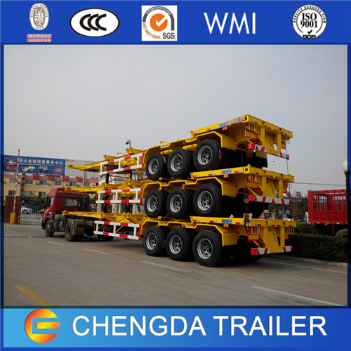 China Triple Axles Container 40feet Skeleton Semi Trailer Price 