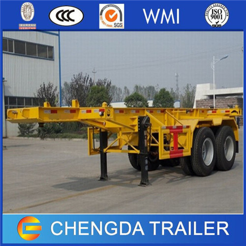 2axle 40feet Container Skeleton Flatbed Semi Trailer Images 1
