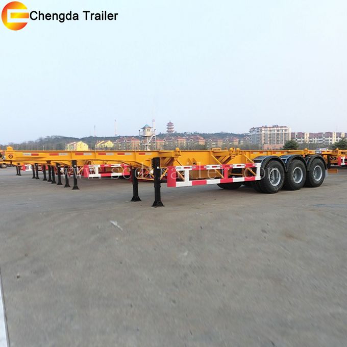 3 Axle 40FT Skeleton Container Semi Trailer for Sale Images 1