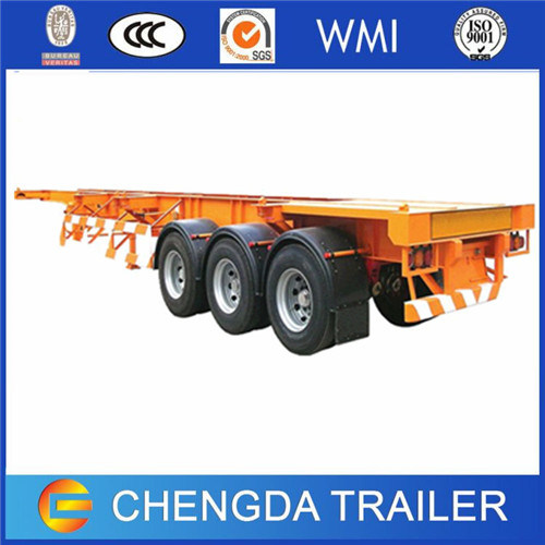 20ft Double Axle Flatbed Container Trailer Skeleton Images 1