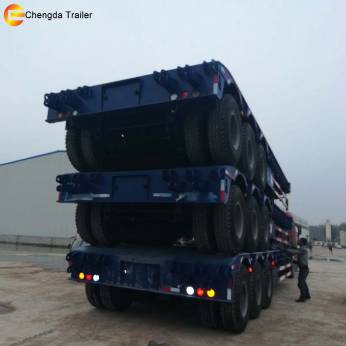 3 Axle 60ton 80ton Extendable Low Bed Gooseneck Semi Trailer Images 1