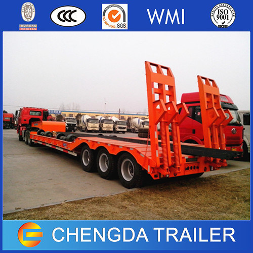 3 Axle 60 Ton Heavy Duty Low Bed Trailer for Sale Images 1