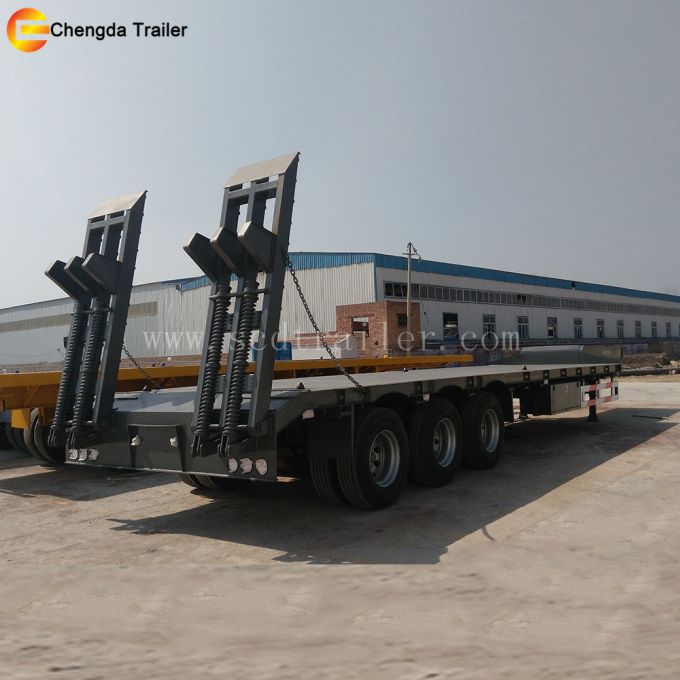 Transporting Machinery Used 60ton Low Bed Trailer Images 1