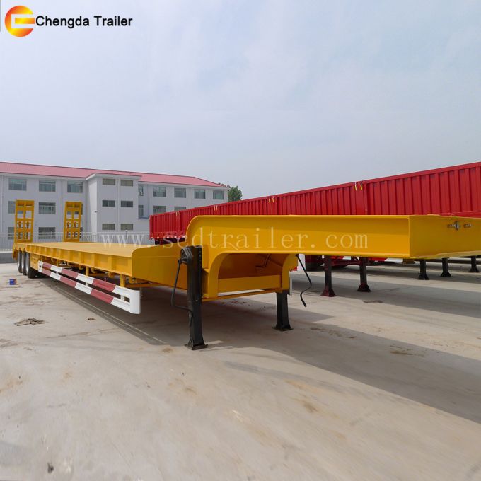 4 Axles Low Bed Trailer Lowboy Trailer 100 Ton Images 1
