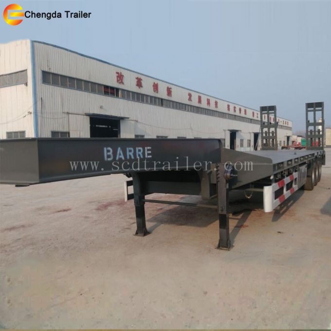 3 Axles 60ton Gooseneck Lowbed Lowboy Semi Trailer Images 1