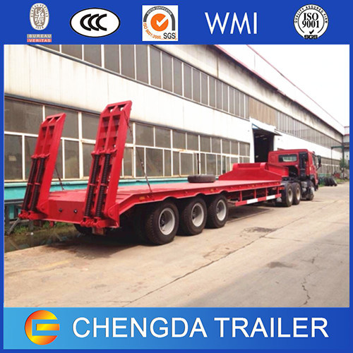 60ton Lowboy Trailers 3axels Low Bed Semi Trailer for Sale 