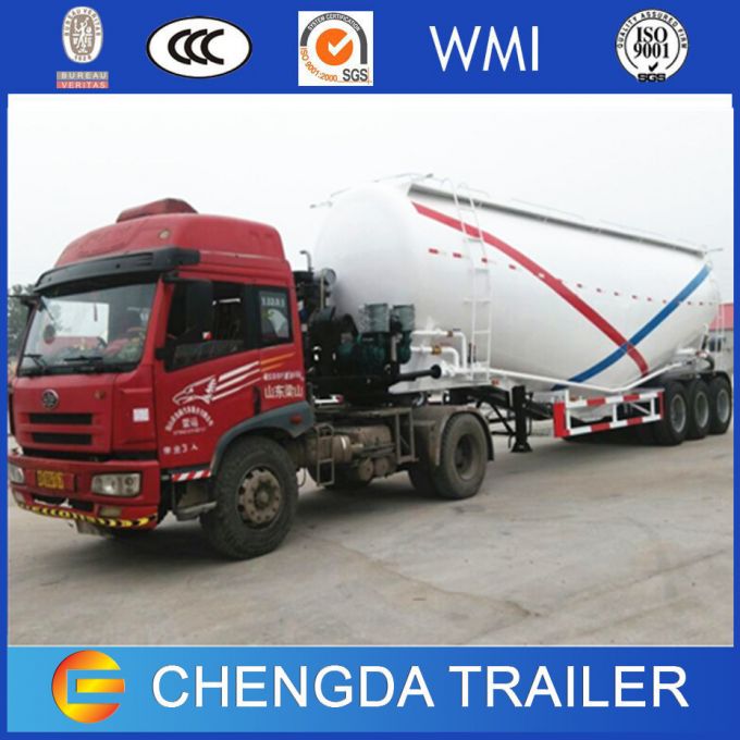 80ton 60cbm V Shape Bulk Cement Trailer Tanker for Sale Images 1