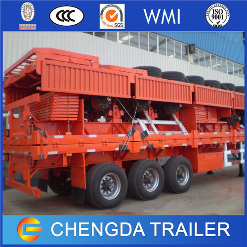 35-80tons 3 Axles Flatbed Cargo Trailer for Sale Images 1