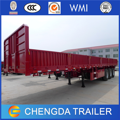 3 Axle 60 Ton Drop Side Cargo Semi Trailers for Sale 