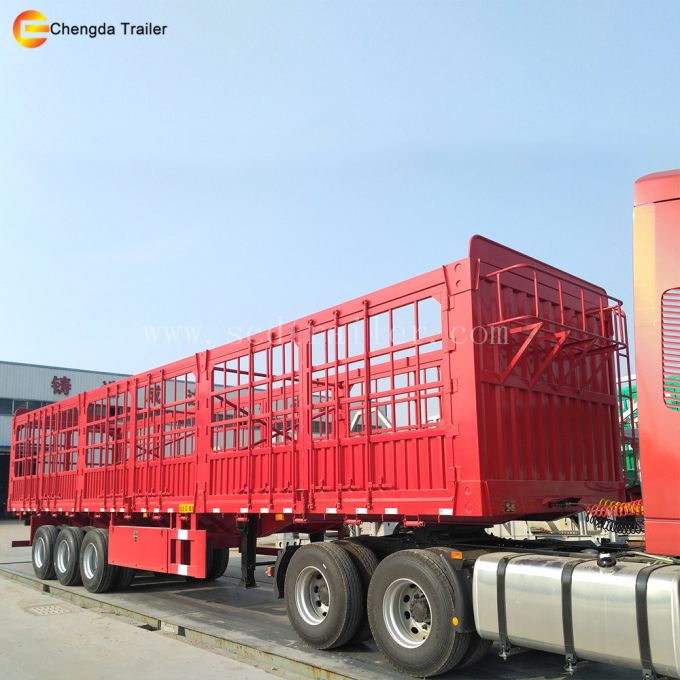 Tri-Axle 40ton 60ton Loading Fence Cargo Trailer Images 1
