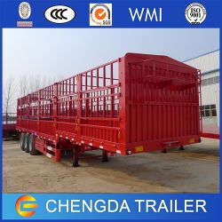 3 Axles Poultry Cattle Transport Fence Trailer 40ton Fence Cargo Trailer