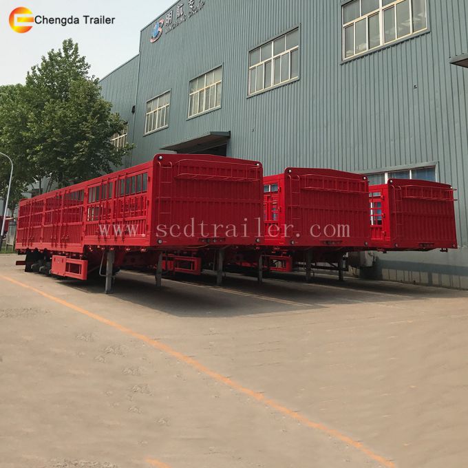 3 Axles Cargo Semi Trailer/60t Sidewall Cargo Trailer Images 1