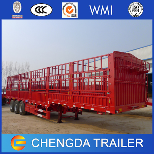 4 Axles 70 Ton Cargo Fence Trailer with Axle Lift Images 1