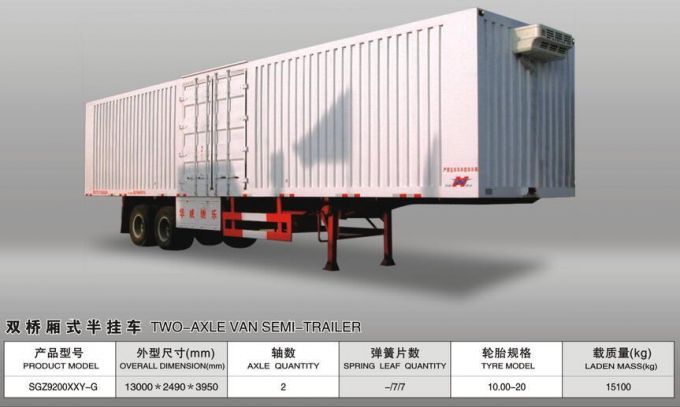 2 Axles Van Box Cargo Semi Trailer Factory/ Manufacturer Images 1