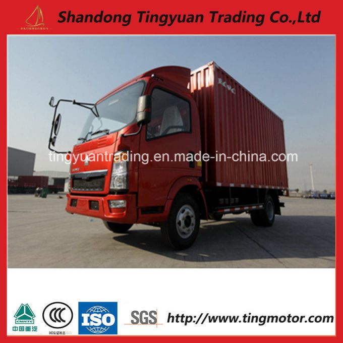 China HOWO 4X2 Box Light Truck 5 Ton for Sale 