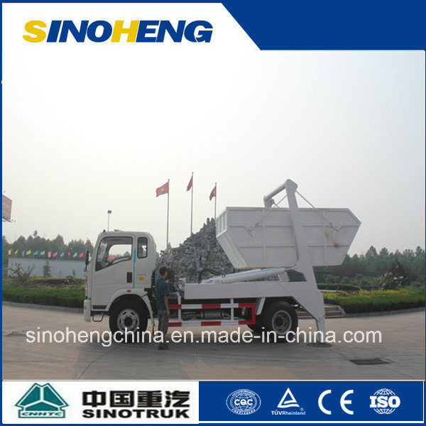 China Sinotruk Small Garbage Truck Skip Loader Images 1