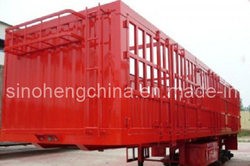 2 Axles Cargo Storage Grid Semi Trailer for Truck 