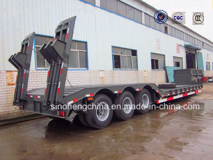 30 Ton Low Bed Flatbed Semi Truck Trailer 3 Axles Images 1
