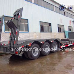 30 Ton Low Bed Flatbed Semi Truck Trailer 3 Axles