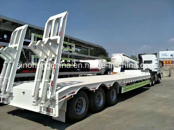 Excavator Transportation Gooseneck Low Bed Semi Trailer 3 Axles Images 1