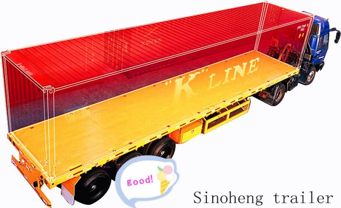40ft 3axles Good Price Flat Bed Semi Trailer Images 1
