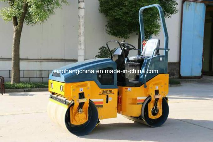 Mini Road Roller 2 Ton Full Hydraulic Double Drum Vibratory Compactor Images 1