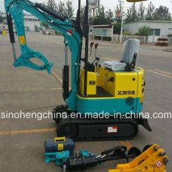 0.8 Ton Mini Digger Hydraulic Crawler Excavator with Grab Attachments Xn08