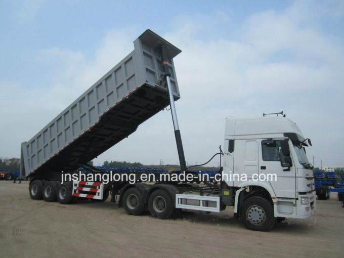 China Three Axles 35 Cbm 45ton Dump Semi Trailer with Hooks 