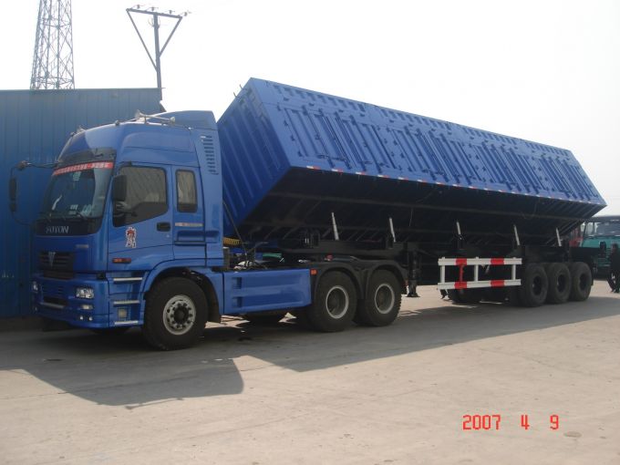 3 Axles 35t Side Dump Semi-Trailer Images 1