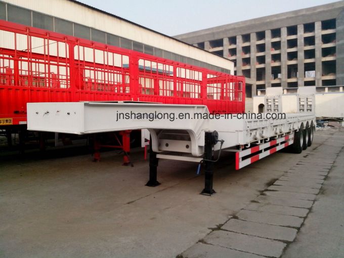 60t 3 Axle 3m-3.5m Extend Plate Flatbed Trailer 