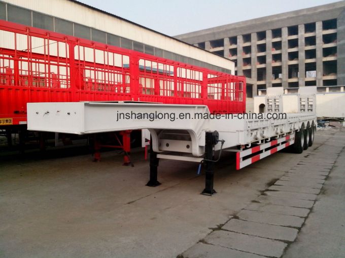 60t 3 Axle 3m-3.5m Extend Plate Flatbed Trailer Images 1