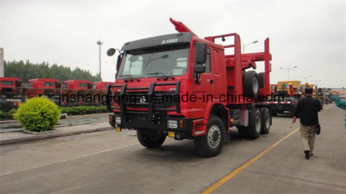 HOWO 6X6 Tractor Truck with 2 Axles Logging Trailer Images 1