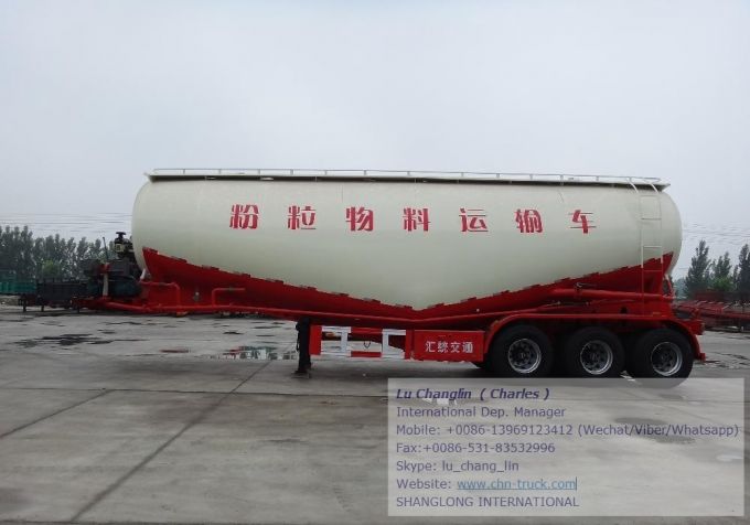 Bulk Cement Transport Tanker Semi Trailer 30/35/40/45cbm German Type Suspension Images 1