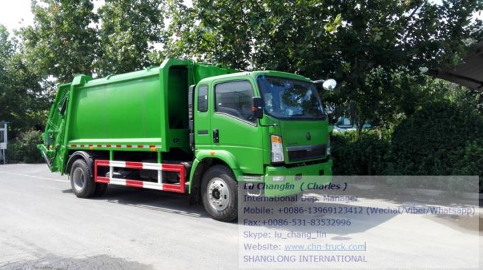HOWO 8cbm Waste Compactors, Compress Garbage Truck Images 1