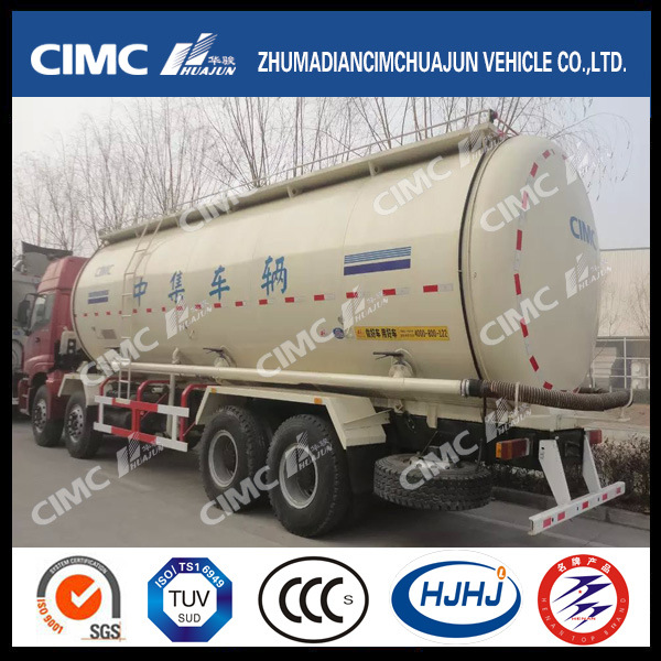 Cimc Huajun 8*4 Chassis Powder/Cement Tank Truck Images 1