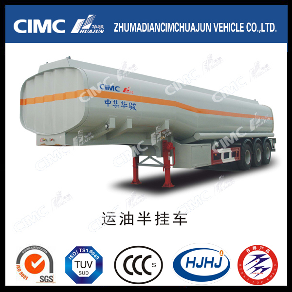 Cimc Huajun Carbon Steel 3 Axle 40m3 Fuel/Oil/Gasoline/LPG Tanker 