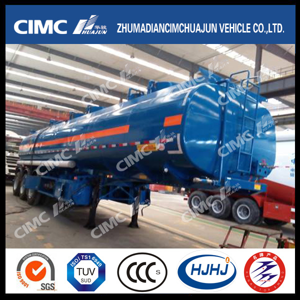 Cimc Huajun 37cbm 5compartments 3axle Fuel/Gasoline/Oil/LPG Tanker with 5 Manholes 