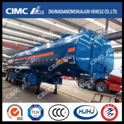 Cimc Huajun 37cbm 5compartments 3axle Fuel/Gasoline/Oil/LPG Tanker with 5 Manholes