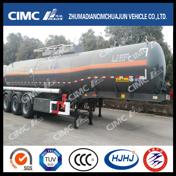 Cimc Huajun 30cbm 3axle Naoh Liquid Tanker Trailer Images 1