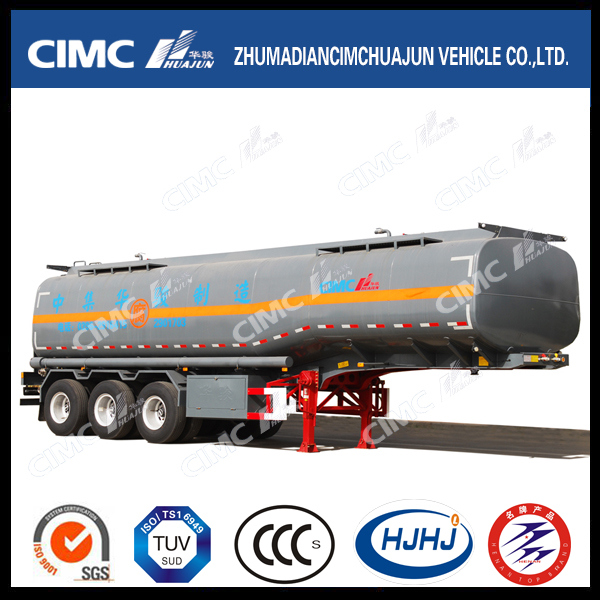 Cimc Huajun 32cbm Carbon Steel 3 Axle Fuel/Oil/Gasoline/Diesel Tanker Images 1
