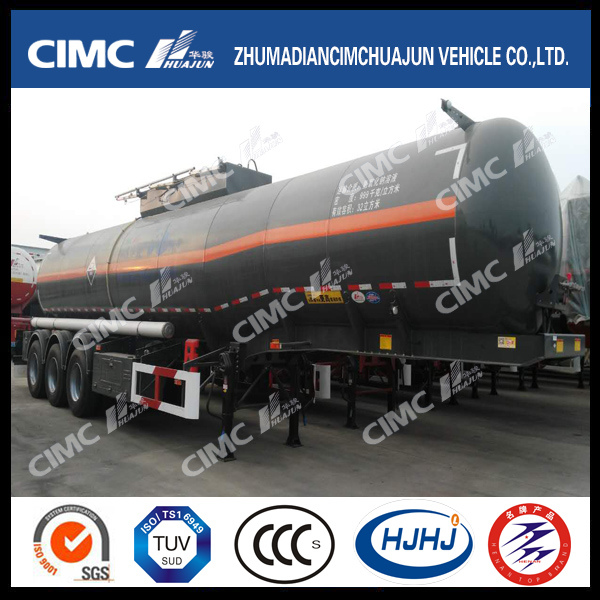 Cimc Huajun 32cbm 3axle Naoh Liquid Tanker Trailer Images 1
